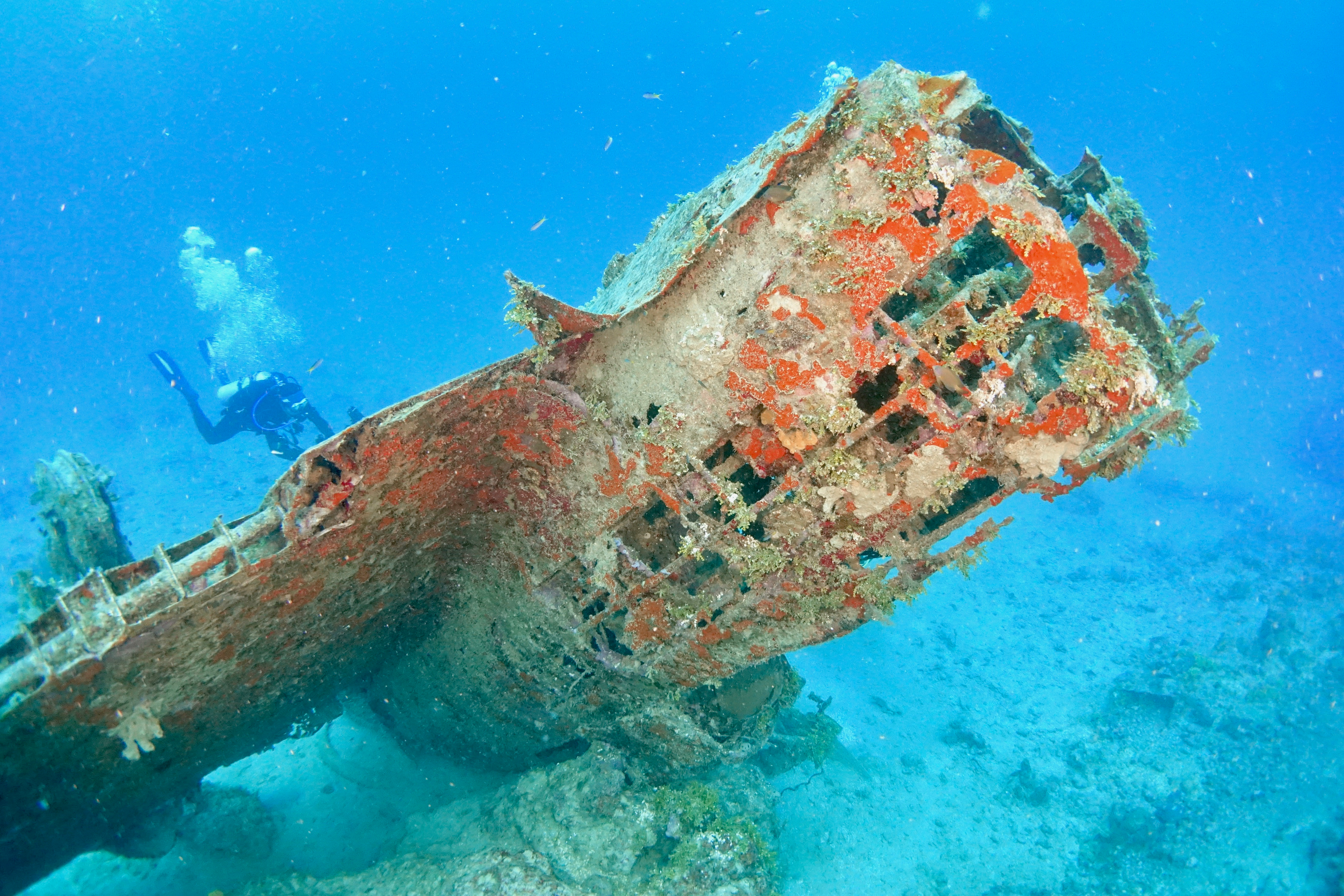 This is an image of a shipwreck near Guam.